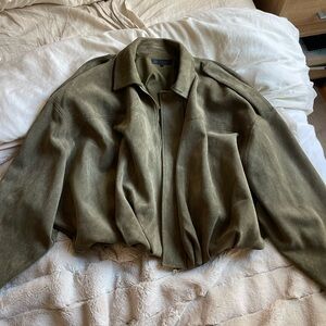 Zara Green Faux Suede Relaxed Jacket